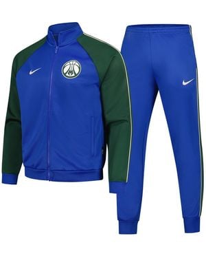 Nike 2-piece Milwaukee Bucks 2024/25 City Edition Lightweight Full-zip Jacket And Pants Set - Blue