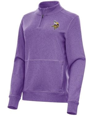 Antigua Minnesota Vikings Crush Quarter-zip Jacket - Purple