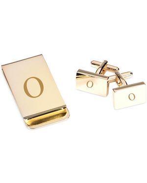 Bey-berk Gold Plated Cufflinks And Money Clip Set - Metallic