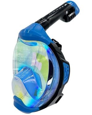 180° Moflow+ Irridium Full Face Snorkel Mask Yellow Xs – Panoramic View - Blue