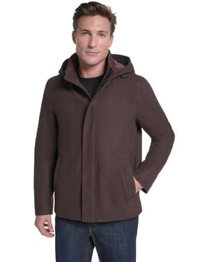 Cole Haan Front-zip Duffel Wool Jacket - Brown