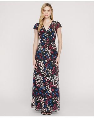 JS Collections Sybil V-neck Cocktail Dress - Blue