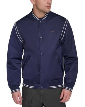 Champion Varsity Stripe Bomber Jacket - Blue