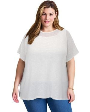 Avenue Plus Size Lightweight Dolman Sweater - White