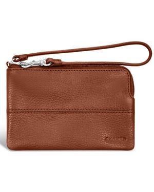 CHAMPS Onyx Collection 6" Leather Wristlet - Brown