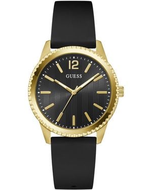Guess Gold-tone Silicone Watch - Metallic
