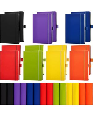 Gnuadz Lined Journal Hardcover Notebook College Ruled Pen Holder Pu Leather - Blue
