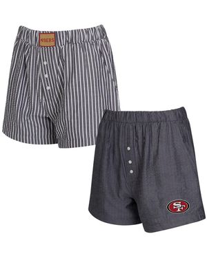 Concepts Sport 2-pack San Francisco 49ers Stripes And Solids Boxer Shorts Set - Gray