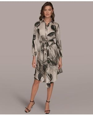 navy blue dress for baby girl Donna Karan New York Women's Long Sleeve Jacquard Coat Dress main image 0