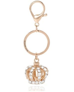 Juicy Couture Crystal Crown Keychain – Elegant Gold Accessory - White