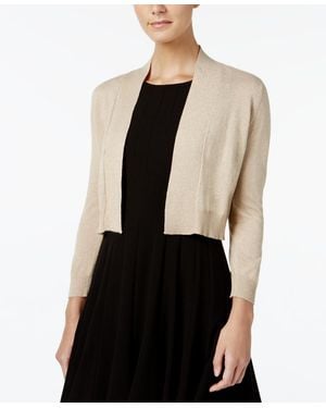 Calvin Klein Metallic Open Front Cardigan Sweater - Black