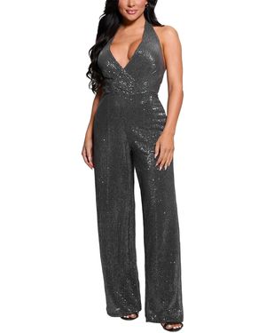 Guess Sequin Halter Jumpsuit - Black