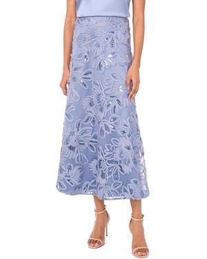 Msk Soutache Pull-on Maxi Skirt - Blue