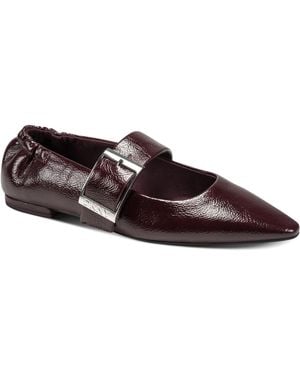 DKNY Cormic Pointed Toe Buckle Flats - Brown