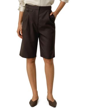 LILYSILK Wool-silk Bermuda - Black