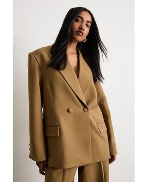 Warehouse The Premium Oversized Tailored Blazer - Brown