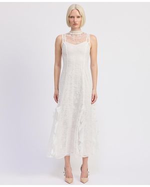 En Saison Meena Turtle Neck Maxi Dress - White