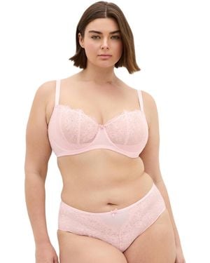City Chic Poppy Demi Underwire Bra - Pink