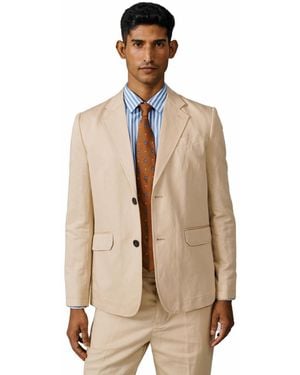 aubi Pasmore Tailored Linen Blend Blazer - Natural