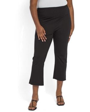 Lyssé Plus Size Cropped Kick Flare High-rise Pull-on leggings - Black