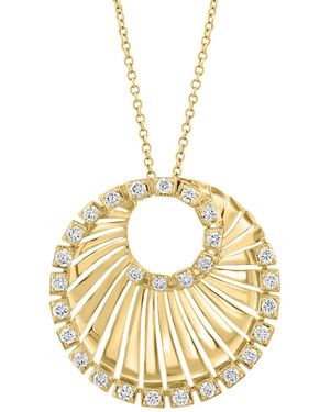 Effy Effy Diamond Circular Pendant 18" Necklace (3/4 Ct. T.w. - Metallic