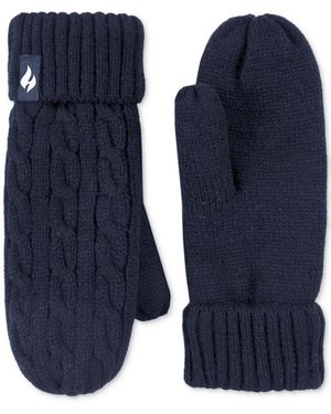 Heat Holders Jackie Cable Knit Mittens - Blue