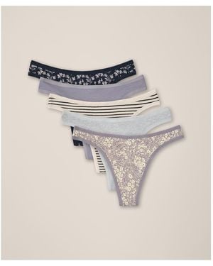 Pact Everyday Mid Rise Thong 5-pack - White