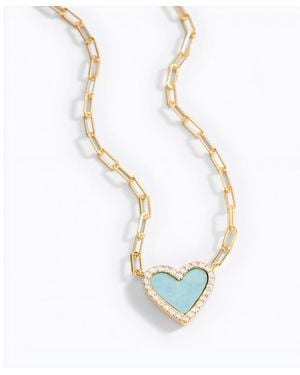 Mint & Lily Dainty Heart Paperclip Necklace - Metallic