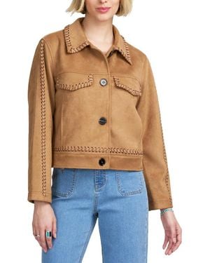 Elle Collection Faux Suede Jacket - Blue