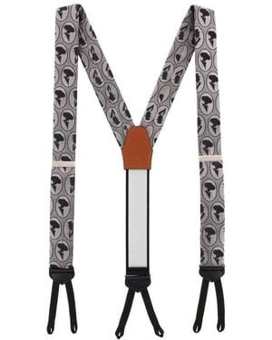 Trafalgar Silhouette Cameo Novelty Silk Formal End Suspenders - Black