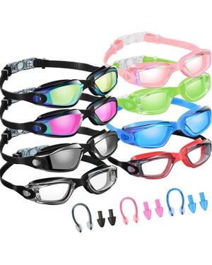 Gnuadz 8pc Swim goggles Anti Fog Silicone Ear Plug Nose Clip - Blue