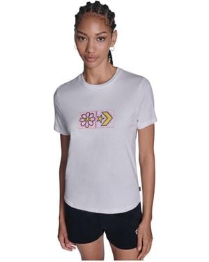 Converse Flower Grid T-shirt - White