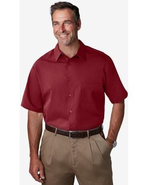 Kingsize Big & Tall Wrinkle-free Short-sleeve Dress Shirt - Blue