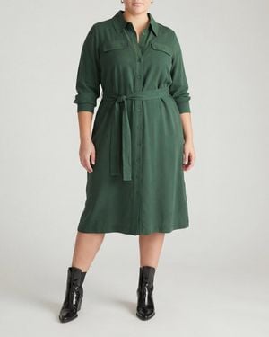 UNIVERSAL STANDARD Plus Size Cooling Stretch Cupro Savannah Dress - Green