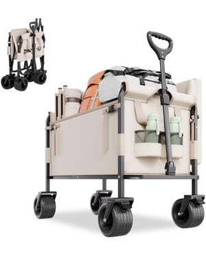 SUGIFT Sugfit 2-in-1 Convertible Folding Wagon Bench - White