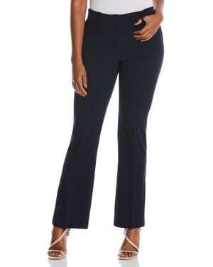 Rafaella Petite Stretch Pull On Classic Fit Crepe Pants - Blue