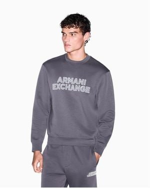 ARMANI EXCHANGE | Sttement Logo Crewneck Swetshirt - Blue