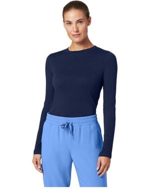 Jaanuu Regen Long-sleeve Crew Neck Cotton T-shirt - Blue