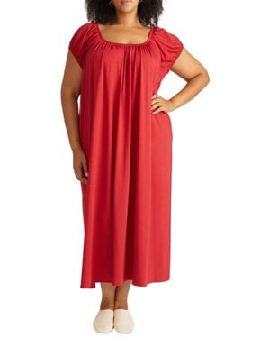 UNIVERSAL STANDARD Plus Size Lilian Long Sleep Dress - Red