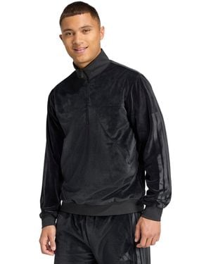 adidas House Of Tiro Velour Half-zip Track Jacket - Black