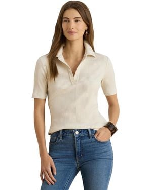 Ralph Lauren Johnny Collar Polo T Shirt - Natural