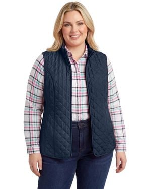 Woman Within Plus Size Zip-front Quilted Vest - Blue