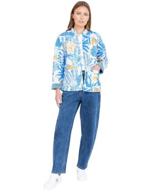 Yumi' Jungle Reversible Cotton Quilted Jacket - Blue