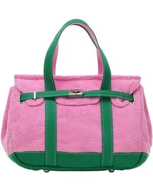 Sunwin Madaket Terry And Cotton Canvas Small Tote Handbag - Pink