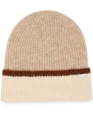 Steve Madden Colorblock Cuff Beanie - Natural