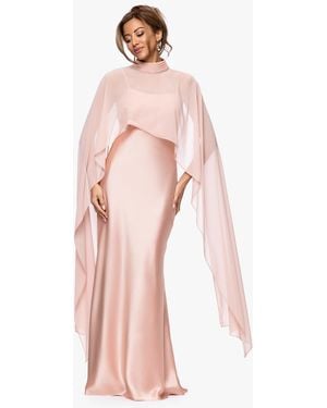Xscape Overlay Maxi Dress - Pink