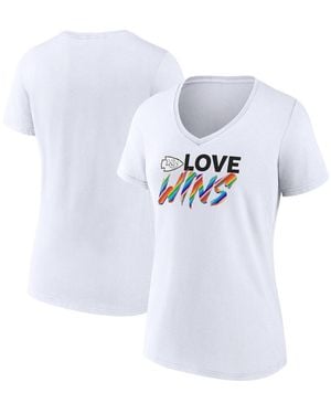 Fanatics Kansas City Chiefs Love Wins V-neck T-shirt - White