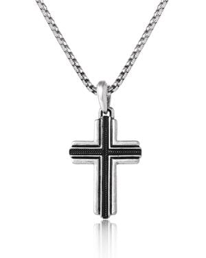 Lucky Brand Cross Pendant Necklace - Metallic