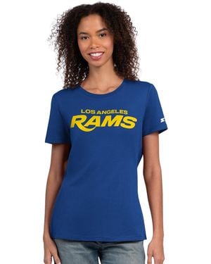 Starter Los Angeles Rams Endzone Graphic-print Crewneck T-shirt - Blue