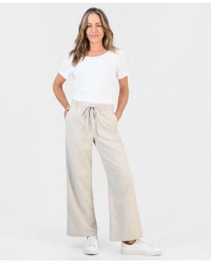 Style & Co. Petite Dobby Pull-on Wide-leg Pants - White
